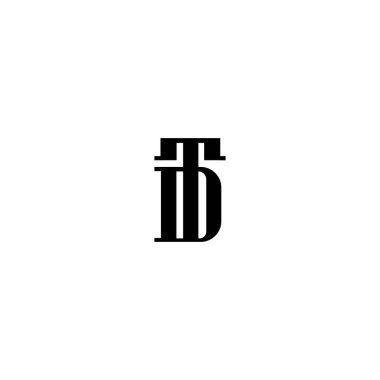 DT TD Harf Logosu Tasarım Vektör Şablonu