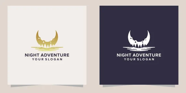 Abenteuer Nacht Logo Vorlage lizenzfreie Stockillustrationen