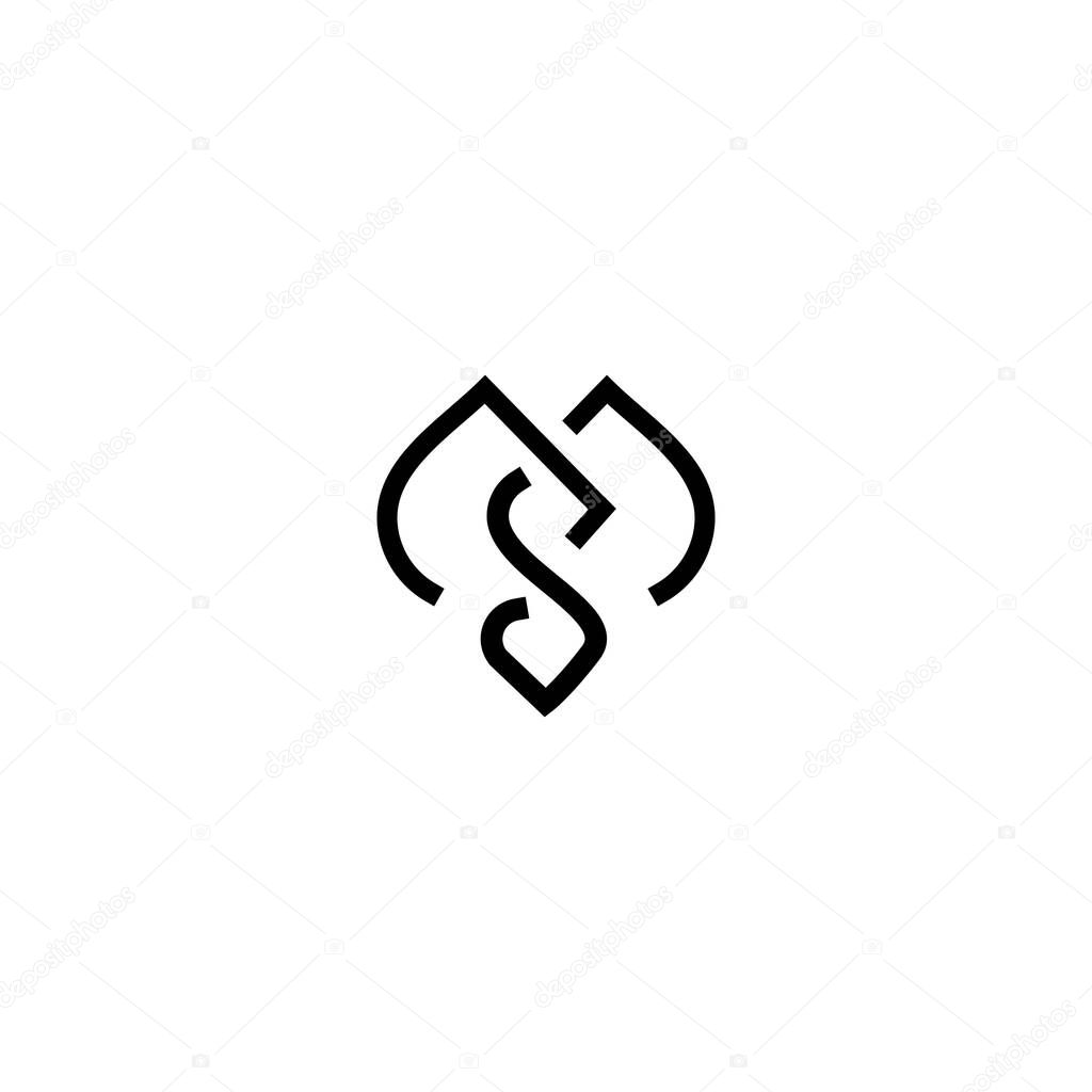 MS SM logo design template elements