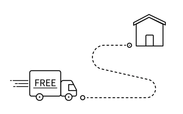 Lieferweg Nach Hause Technologiekonzept Schneller Online Lieferservice Online Shopping Transportservice — Stockvektor