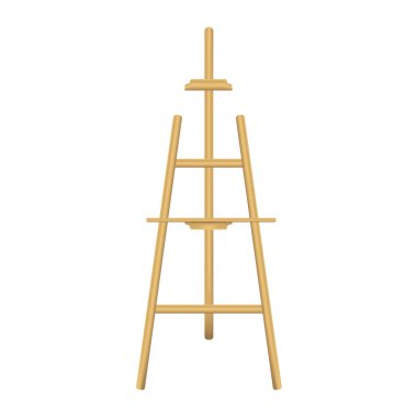 Tahta gerçekçi sehpa, beyaz arka planda izole edilmiş. Vektör illüstrasyonu