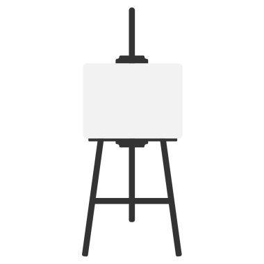 Beyaz arka planda izole edilmiş boş bir tuval. Vektör illüstrasyonu