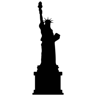 Özgürlük Anıtı. Vektör silueti. - New York. Amerika Birleşik Devletleri.
