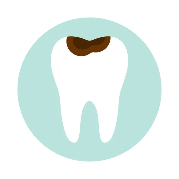 Flat Illustration Caries Dental Care Dentistry Concept Medical Treatment — стоковый вектор