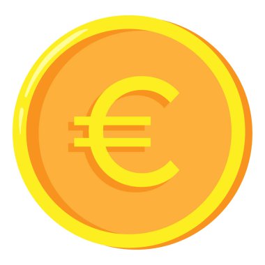 Altın euro para düz tarzı. Vektör çizim