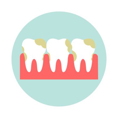 Kirli Diş Row. Vektör illüstrasyonu