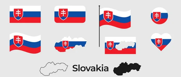 Flag Slovakia Silhouette Slovakia National Symbol — Stock Vector