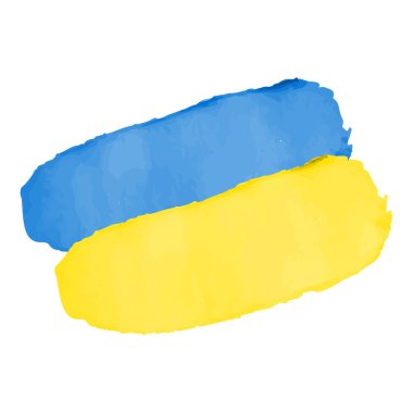 Ukrayna 'nın suluboya bayrağı. Vektör illüstrasyonu