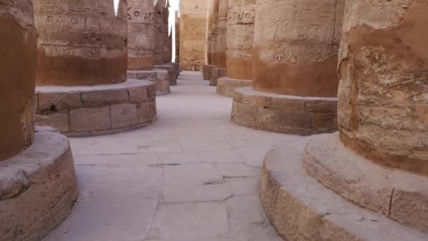 Ruinas del templo egipcio de Karnak, el museo al aire libre más grande de Luxor — Vídeo de stock