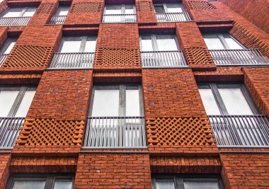 Soyut geometrik arkaplan. Şehir binaları ve cepheleri