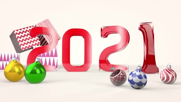 Nueva rotación de números de 2022 años. Renderizado 3D — Vídeos de Stock