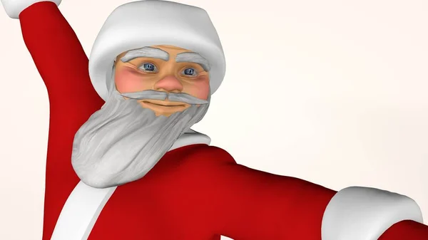 Babbo Natale Allegro Abito Rosso Sta Ballando Rendering — Foto Stock