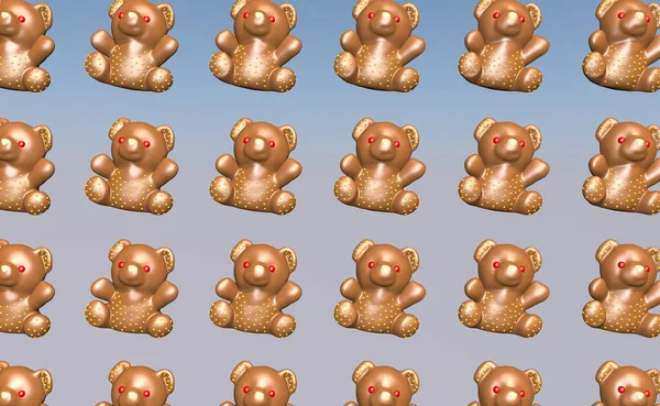 Анімований Фон Святкових Шоколадних Ведмедів Візуалізація — стокове фото