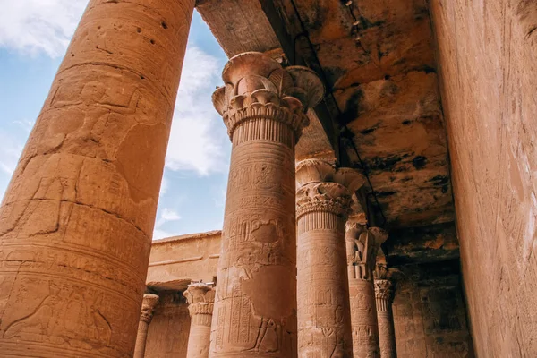 Руины Древнего Храма Гора Эдфу Египет — стоковое фото