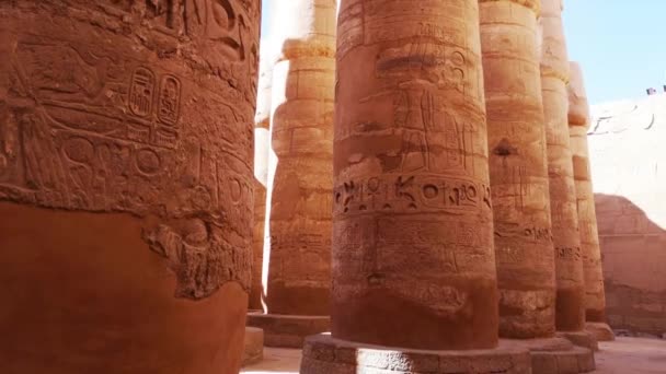 ルクソール最大の野外博物館であるエジプトのカルナック神殿の遺跡 — ストック動画