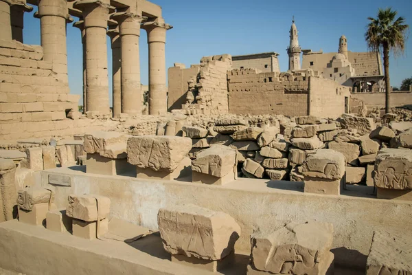 Ruinas Del Templo Egipcio Karnak Museo Aire Libre Más Grande — Foto de Stock