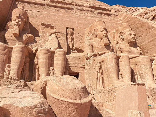 Абу Сімбел Скеля Нубії Якій Було Вирізано Два Стародавні Єгипетські — стокове фото