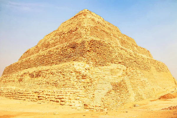 Pirâmide Djoser Primeira Pirâmide Erguida Deserto Saara Egito Passo Pirâmide — Fotografia de Stock