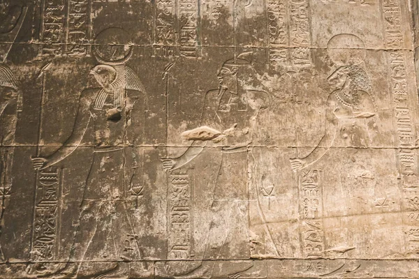 Bajorrelieves Del Antiguo Templo Horus Edfu Egipto —  Fotos de Stock