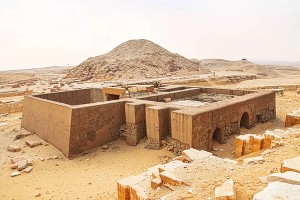 Antiguas Ruinas Cerca Pirámide José Primera Pirámide Erigida Desierto Del — Foto de Stock