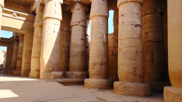 卢克索最大的露天博物馆埃及卡尔纳克神殿的废墟 — 图库视频影像