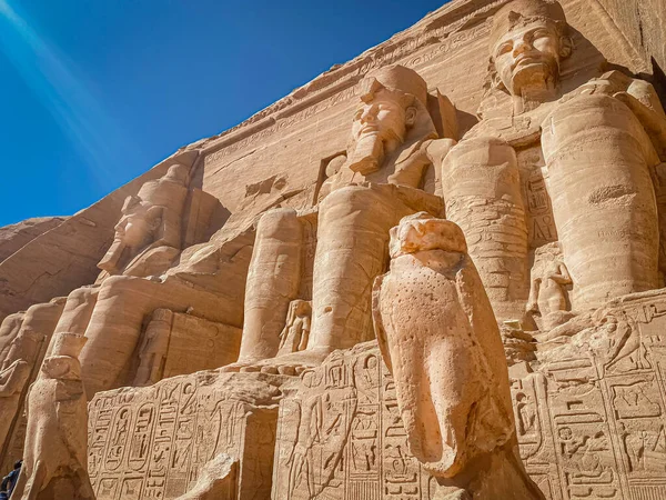 Абу Симбел Скала Нубии Которой Вырезаны Два Древних Египетских Храма — стоковое фото