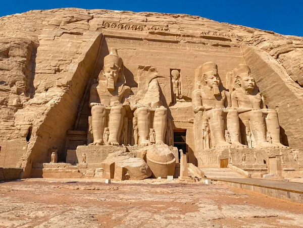 Abu Simbel Rocher Nubie Dans Lequel Deux Temples Égyptiens Antiques — Photo