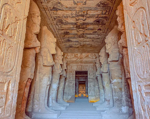 Abu Simbel Rocher Nubie Dans Lequel Deux Temples Égyptiens Antiques — Photo