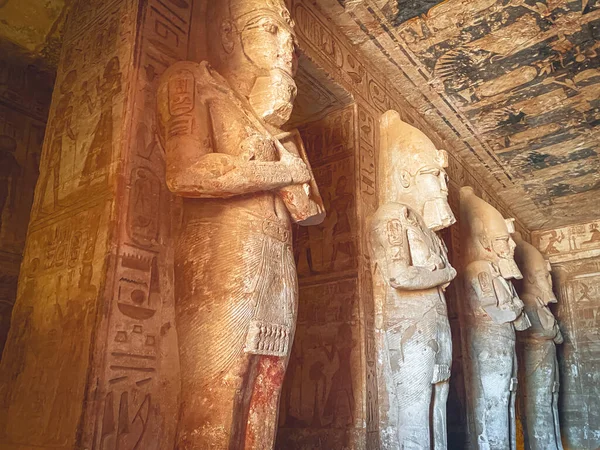 Абу Симбел Скала Нубии Которой Вырезаны Два Древних Египетских Храма — стоковое фото