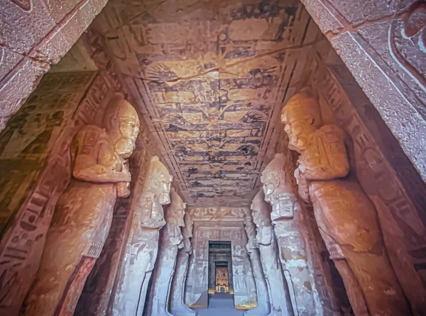 Abu Simbel Uma Rocha Núbia Que Dois Templos Egípcios Antigos — Fotografia de Stock