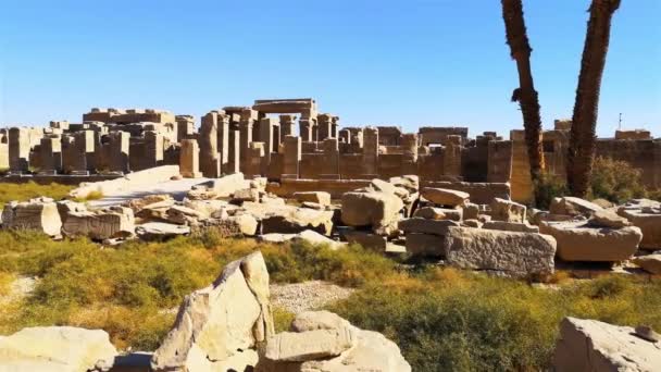 Ruinerna Det Egyptiska Karnaktemplet Det Största Friluftsmuseet Luxor — Stockvideo