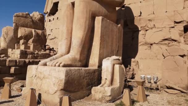 Reruntuhan Kuil Karnak Mesir Museum Terbuka Terbesar Luxor — Stok Video