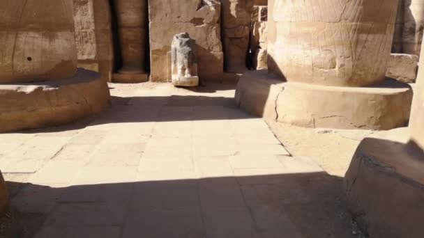 Zřícenina Egyptského Chrámu Karnaku Největšího Skanzenu Luxoru — Stock video