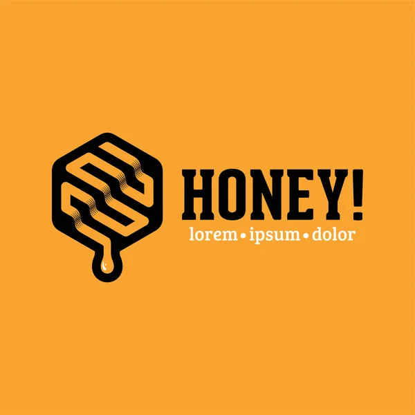 Logo Der Honigzelle Marke Der Honigindustrie Vektorillustration — Stockvektor