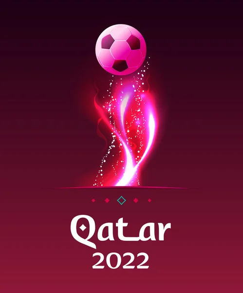 Abstract Game Trophy Football Award Banner World Soccer Cup Qatar — Stock Vector