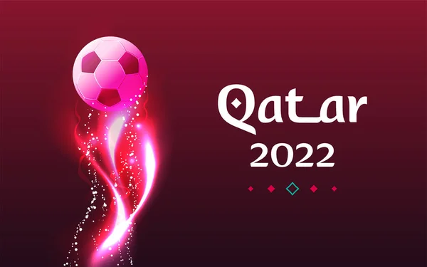 Abstract Game Trophy Football Award Banner World Soccer Cup Qatar — Stock vektor
