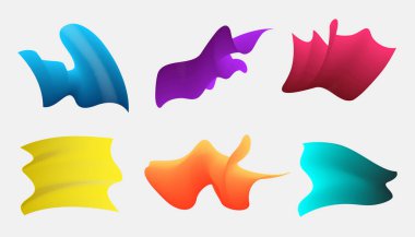 El sallama stili ögeleri kümesi, broşür tasarımı için soyut grafik, vektör illüstrasyonu