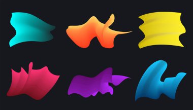 El sallama stili ögeleri kümesi, broşür tasarımı için soyut grafik, vektör illüstrasyonu