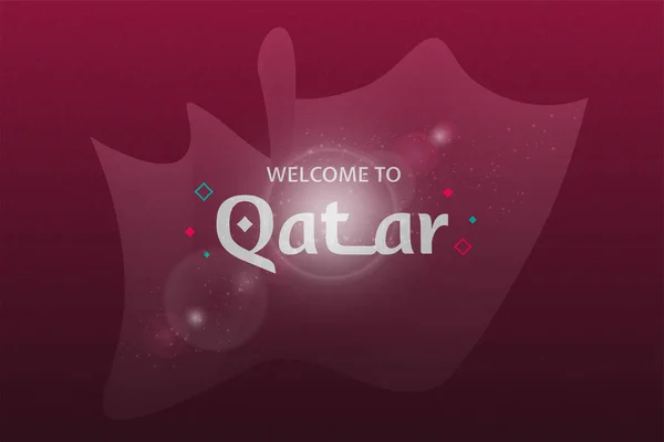 Fondo Abstracto Banner Premio Bienvenido Qatar Ilustración Vectorial — Vector de stock