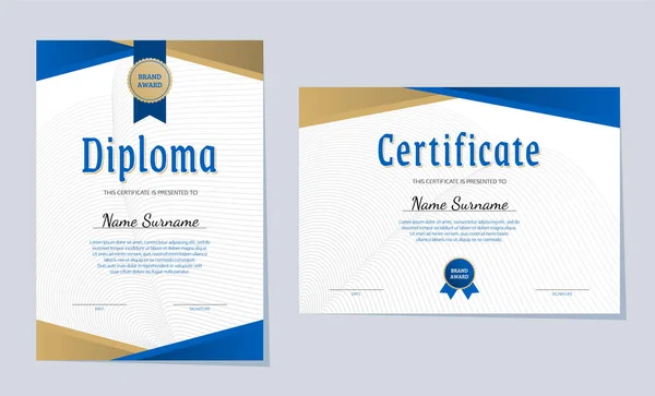 Elegant Certificate Achievement Template Diploma Abstract Design Vector Illustration — Vector de stock
