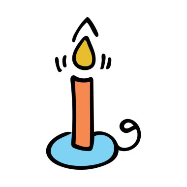 Mumlu vektör illüstrasyonu. Doodle tasarım ögesi. 