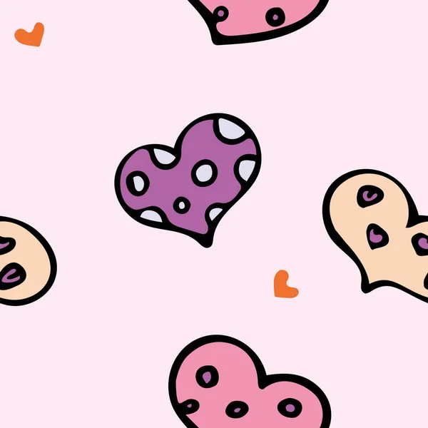 Fondo rosa con corazones. Patrón para papel de regalo. — Vector de stock