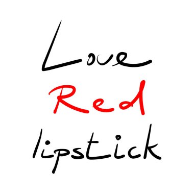 Aşk Mektubu kırmızı ruj. Vektör çizimi. Moda harfleri.