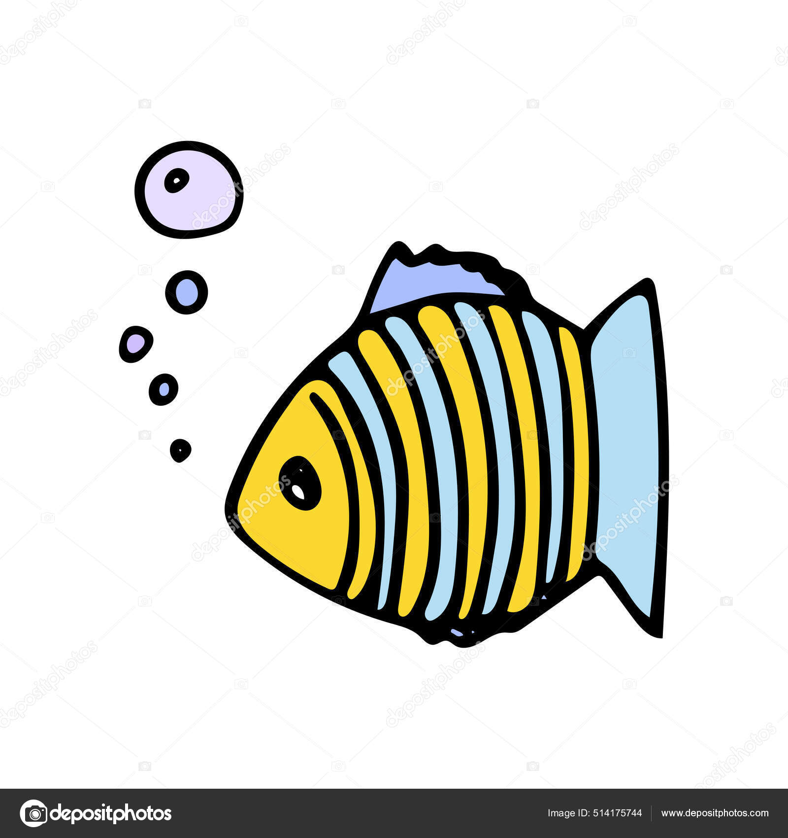 물갈퀴 모양의 기포를 가진 새빨간 물고기. 설계적 요소. 스톡 벡터 - ©Libe.Sketch 514175744, image size:1600x1700