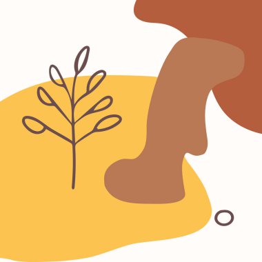 Yuvarlak şekilli soyut bir arkaplan resmi ve yapraklı bir ağaç.