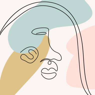 Çizgi biçiminde soyut şekillere sahip yüz izole edilmiştir..