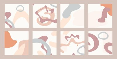 Soyut şekilli Boho tarzında zamansız sosyal medya hikayeleri için tasarım. 