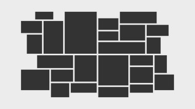Fotoğraf çerçeveleri. Pek çok parçadan oluşan boş fotoğraf kolajı şablonu. EPS 10.