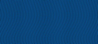 Soyut deforme olmuş tel örgüsü. Eğimli yüzeyin 3B vektör arkaplanı.