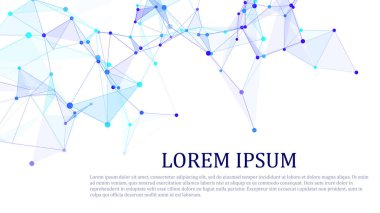 Ağ ya da bağlantı. Yeni teknolojilerin soyut arka planı. Veri transferi. Üç Boyut